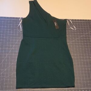 Lulu's Green One-Shoulder Dress NWT